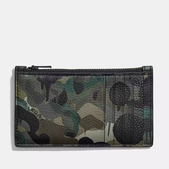 🦖Coach Zip Card Case With Camo Print - Picture 2 of 9